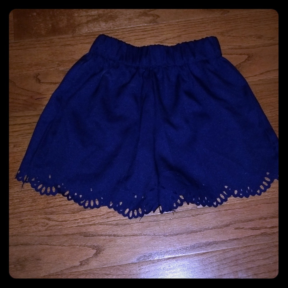 Navy Blue Frill Shorts